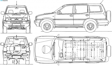 1989 Nissan Terrano II LWB SUV blueprint