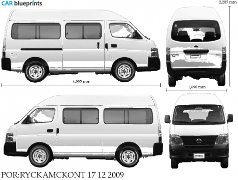 2010 Nissan Urvan Diesel Toldo Alto Bus blueprint