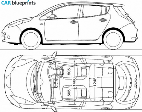 2011 Nissan Leaf Hatchback blueprint