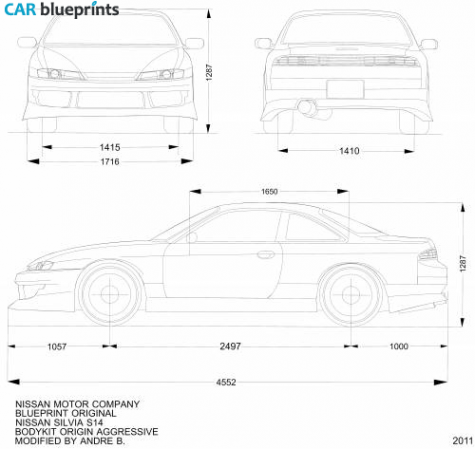 1995 Nissan Silvia S14 Coupe blueprint