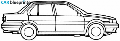 1988 Nissan Sunny Sedan blueprint