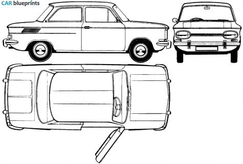 1965 NSU 1000 Sedan blueprint