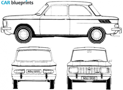 1970 NSU 1200 Sedan blueprint