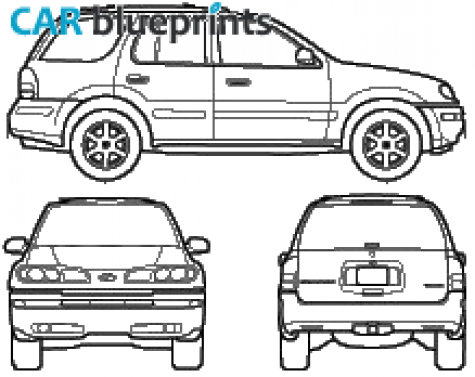 2003 Oldsmobile Bravada SUV blueprint