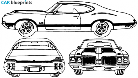 1970 Oldsmobile Cutlass 442 W30 Coupe blueprint