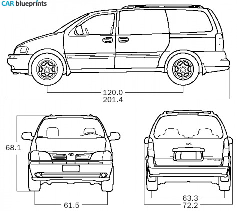 1996 Oldsmobile Silhouette Minivan blueprint