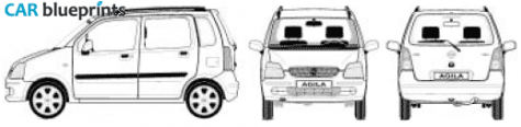 2003 Opel Agila Hatchback blueprint