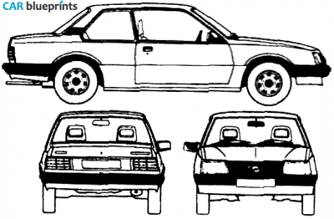 1982 Opel Ascona 2 door Sedan blueprint