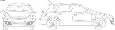 2008 Opel Astra Hatchback blueprint