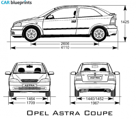 2005 Opel Astra Coupe blueprint