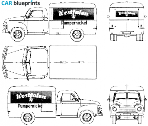 1952 Opel Blitz 1.75t Truck blueprint