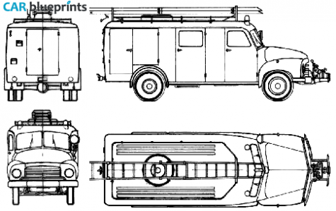 1955 Opel Blitz 1.75t Fire Truck blueprint