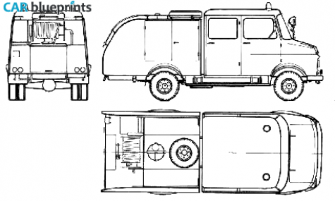 1972 Opel Blitz 1.75t Fire Truck blueprint