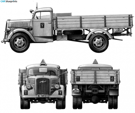 1939 Opel Blitz 3 t 4x2 Truck blueprint