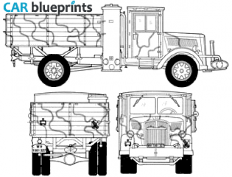 1939 Opel Blitz Kfz305 3t Coal Engine Truck blueprint