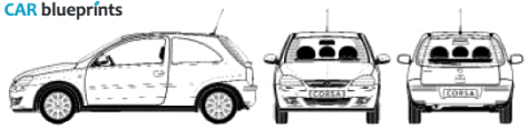 2005 Opel Corsa C 3 door Hatchback blueprint