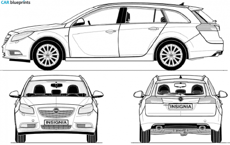 2009 Opel Insignia Sport Tourer Wagon blueprint