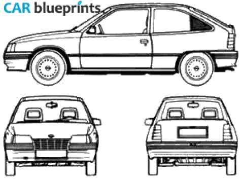 1988 Opel Kaddet Hatchback blueprint
