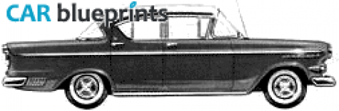 1958 Opel Kapitan Sedan blueprint