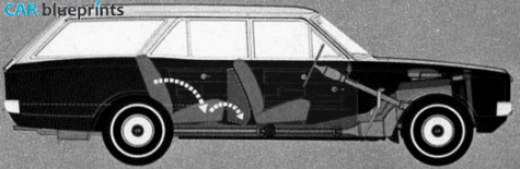 1967 Opel Rekord C Caravan Wagon blueprint