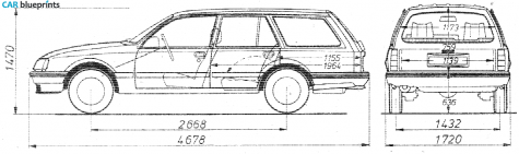 1982 Opel Rekord Caravan Wagon blueprint