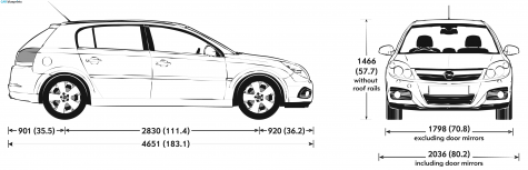 2007 Opel Signum Hatchback blueprint