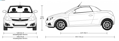 2007 Opel Tigra Coupe blueprint