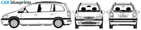 2005 Opel Zafira Minivan blueprint