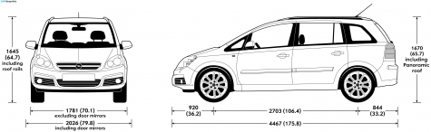 2007 Opel Zafira Minivan blueprint