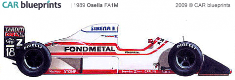 1989 Osella FA1M F1 OW blueprint