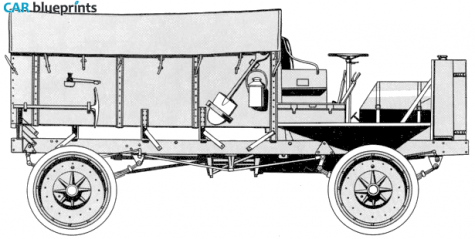 1917 Other Jeffrey Quad WWI Truck blueprint