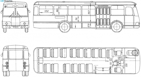 1970 Other LiAZ-677V Bus blueprint