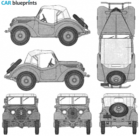 1942 Other Nihon Type 95 Kurogane 4x4 Cabriolet blueprint