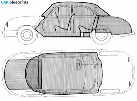 1955 Panhard Dyna Z Sedan blueprint