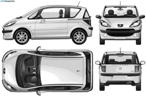 2005 Peugeot 107 Hatchback blueprint