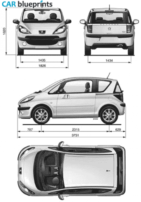 2005 Peugeot 1007 Hatchback blueprint