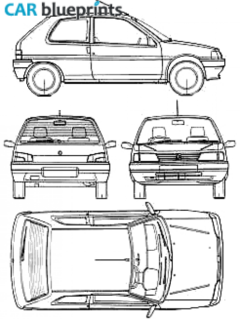 1991 Peugeot 106 Hatchback blueprint