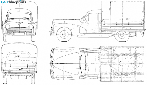 1950 Peugeot 203u Camionnette Pick-up blueprint