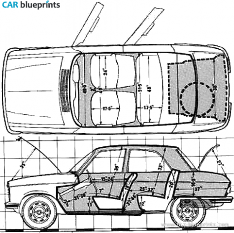 1972 Peugeot 204 Sedan blueprint