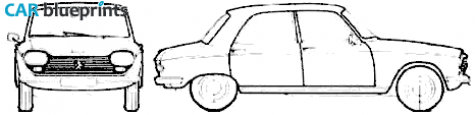 1966 Peugeot 204 Berline Sedan blueprint