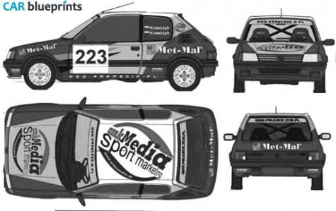 1993 Peugeot 205 GTi Hatchback blueprint