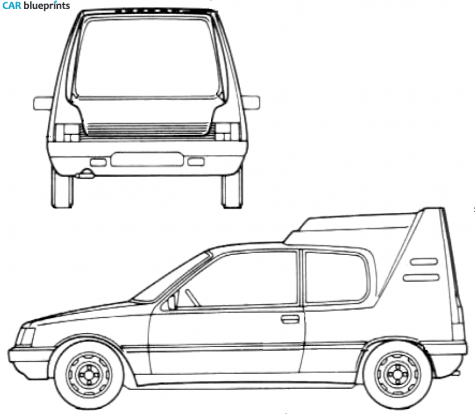 1993 Peugeot 205 Multi Van blueprint