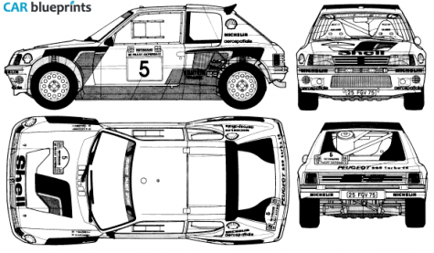 1986 Peugeot 205 T16 Hatchback blueprint