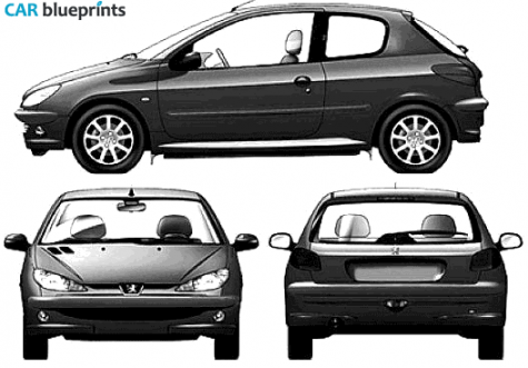 2006 Peugeot 206 3-door Hatchback blueprint