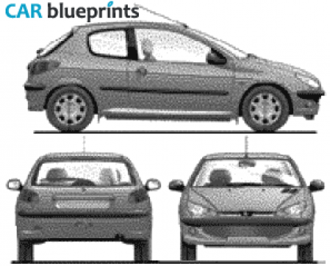 2003 Peugeot 206 3-door Hatchback blueprint