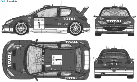 2006 Peugeot 206 Sedan blueprint