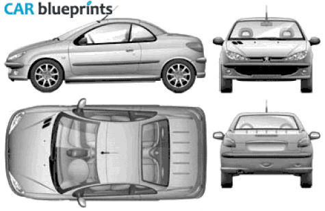 2004 Peugeot 206cc Coupe blueprint