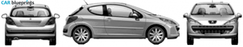 2007 Peugeot 207 3-door Hatchback blueprint