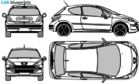 2007 Peugeot 207 3-door Hatchback blueprint