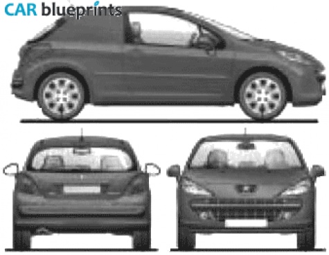 2008 Peugeot 207 Van blueprint